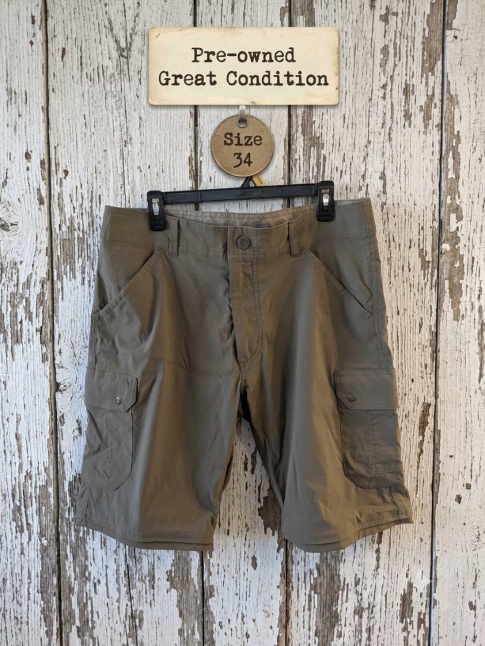 Kuhl Men's Khaki Cargo Shorts Size 34